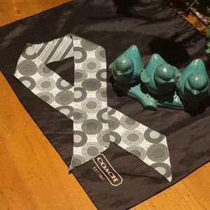 Coach Snaphead Medallion Ponytail Silk Scarf